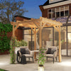 6.6' x 6.6' Wood Pergola, Outdoor Gazebo Grape Trellis with Stable Structure for Climbing Plant Support, Dark Brown