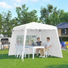 Pop Up Canopy Tent with 2 Sidewalls, UV50+ Tents for Parties, with Carry Bag, Slant Legs, 8 x 8ft Top/9.5 x 9.5ft Base