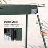 Portable BBQ Grill, Charcoal Grill with Side Seasoning Baskets, Hooks and Nets for Outdoor, Picnic, Camping, Dark Green
