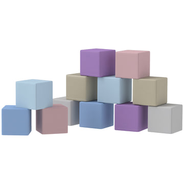 Soozier 12 Piece Soft Play Blocks Soft Foam Toy Building And Stacking Blocks - Multicolours