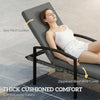 Chaise Lounge Chairs Outdoor, Set of 2 Wicker Patio Lounge Chairs with 5-Level Adjustable Backrest, Cushion