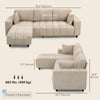 Sectional Couch with Integrated Seat, 3 Seater L-Shaped Sofa with Changeable Chaise, Spring Cushion, 2 Pillows