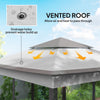 11' x 11' Pop Up Canopy 2-Tier Soft Top Shelter Event Tent w/ Netting Carry Bag for Patio Backyard Garden, Mixed Grey