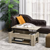 Lift Top Coffee Table with Hidden Storage Compartment and Open Shelf, Center Table for Living Room, White