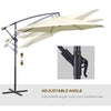 Φ10' Deluxe Cantilever Umbrella Outdoor Market Parasol Banana Hanging Offset Sunshade Crank Cross Base Beige