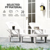 Set of 2 Tanning Chair, 5 Positions Adjustable Outdoor Lounge Chairs with Foldable Side Table