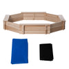 Kids Sandbox with Cover, Wooden Sand Box with Seat, Outdoor Children Sand Pit for Backyard, Garden for Ages 3-8, Natural