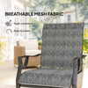 C Spring Motion Patio Chairs Set of 2 with Curved High Backrest, Armrest, All Weather Breathable Fabric, Metal Frame, Mixed Grey