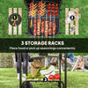Charcoal BBQ Grill, BBQ Grill with 1840 cm² Cooking Area, 3 Shelves, Adjustable Vent, Lockable Lid, Wheels, Black