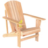 Classic Adirondack Chair Muskoka Chair, Garden Deck Chair with Cup Holder for Patio, Indoor, Backyard, Natural