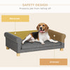 Modern Pet Sofa Cat or Medium Large Dog Bed W/ Removable Seat Cushion, Dark Grey