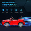 12V Ride On Car with Parent Remote Control Two Motors Music Lights Suspension Wheels for 3-6 Years, Red