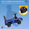Kids Ride On Sliding Car with Hidden Under Seat Storage, Ride On Police Car for Toddler with Megaphone, Anti Dumping Device, Removable Backrest, Foot-to-Floor Design, Blue