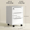 3-Drawer File Cabinet with Wheels, Vertical Filing Cabinet with Lock, White
