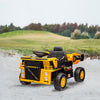 Qaba 12V Kids Ride On Dump Truck Construction Vehicle w/ Electric Dump Bed, Shovel, Spring Suspension Wheels