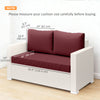 Outdoor Seat Cushions with Backrest, Loveseat Double Sofa Outdoor Furniture Cushions, Wine Red