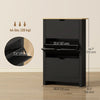 Shoe Storage Cabinet with 3 Flip Drawers and Adjustable Shelves for 18 Pairs of Shoes, Black