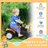 Ride on Tractor for Kids, Pedal Construction Car with Horn & Detachable Trailer for 3 Year Old, Yellow