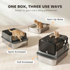 XXL Stainless Steel Cat Litter Tray, Enclosed Cat Litter Box for Big Cats with High Sides, Scoop, Easy Clean, Black