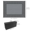 Portable Outdoor Rug with Carrying Bag, 9' x 12' Reversible Mat, Waterproof Plastic Straw RV Rug for Backyard, Deck, Picnic, Beach, Camping, Black and Grey
