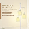 Industrial Floor Lamp with 3 Hanging Wire Lampshades, Dimmable Standing Lamp for Living Room, Silver