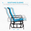 Patio Glider with Breathable Mesh Fabric, Outdoor Glider Chair, Garden Rocking Gliding Seat for Patio, Yard, Porch, Blue
