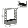 Wooden Raised Garden Bed with Trellis, Outdoor Planter Box with Hanging Roof, Drainage Holes and Bed Liner