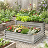 2 Tier Galvanized Raised Garden Bed, Steel Planter Box for Vegetables, Flowers, Herbs, 47