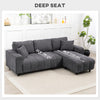 Sectional Couch with Integrated Seat, 3 Seater L-Shaped Sofa with Changeable Chaise, Spring Cushion, 2 Pillows