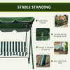 3-Seater Outdoor Porch Swing with Adjustable Canopy, Patio Swing Chair for Garden, Poolside, Backyard, Green and White