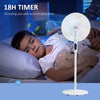 Floor Standing Fan with Remote Control, Oscillating, LED Screen, Stand Up Cooling Fan, Tall Pedestal Electric Fan for Home Bedroom, White