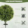 Artificial Boxwood Topiary Trees Set of 2 with Ground Stake, UV Resistant Fake Plants for Indoor Outdoor, Green
