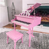 Modern Kids Piano, 30 Keys, Set of 2, Mini Toy for Child, Grand Piano with Music Stand and Bench, Ideal Gift, Pink