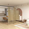 4 Panel Folding Room Divider, Portable Privacy Screen, Wave Fiber Room Partition for Home Office, White