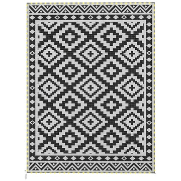Outdoor Rug Carpet Reversible Plastic Straw Rug with LED Lights 12' x 9'