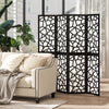 4 Panel Room Divider, 5.6 FT Lightweight Folding Privacy Screen with Geometric Pattern for Living Room, Bedroom, Black