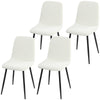 Dining Chairs Set of 4, Upholstered Dining Room Chairs with Steel Legs, Modern Kitchen Chair for Dining Room, Cream White