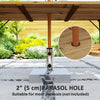 Wooden Outdoor Dining Table for 6 with 2