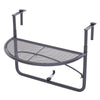 Adjustable Balcony Hanging Railing Table, Metal Mounting Mini Wall Desk Storage Rack, Outdoor Flower Stand Serving Table Half Round, Grey