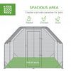 Chicken Run Outdoor, Galvanized Large Metal Chicken Coop Cage, Walk-in Enclosure Poultry Hen Run House Playpen Rabbit Hutch with Flat Roof, Cover, 9.2'x12.5'x6.5', Silver