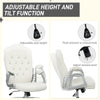 Vanity Office Chair, Velvet Computer Desk Chair with Swivel Wheels, Adjustable Height, Tilt Function, Off-White
