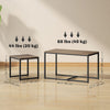 Nesting Coffee Table Set of 3, Modern End Tables with Black Metal Frame for Living Room Home Furniture, Brown