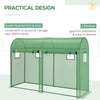 Outdoor Garden Greenhouse, Steel Greenhouse tent with 2 Doors and 4 Windows for Backyard, Patio, 9.8'x3.3'x6.6', Green