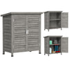 Wooden Garden Storage Shed Kit Wood Garage Tool Organisation Cabinet with 2 Door , 34