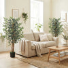Artificial Tree, Fake Ficus Tree with Leaves, Faux Plant in Nursery Pot for Indoor Decoration
