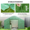 Walk-in Tunnel Greenhouse with Galvanized Steel Frame, Doors & Windows, Wind Resistant, Garden Planting Warm House, 13' x 10' x 6.5' , Green