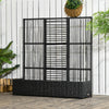 Raised Garden Bed with Lattice Trellis, Rattan Outdoor Planter with Storage for Garden, Patio, Balcony, Black