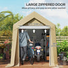 7' x 12' Outdoor Storage Shed Portable Garage with Roll-up Door for Motorcycle, Bike, Garden Tools