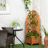 Raised Garden Bed with Trellis, Wooden Raised Planter Box with Corner Trellis, Outdoor Garden Bed for Patio & Balcony