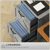 Vertical Filing Cabinet with 2 Drawers, Rustic Farmhouse Office Storage Cabinet for A4, Letter Size, Stone Grey